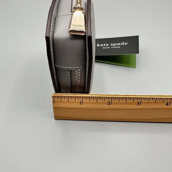 Kate Spade KK753 Liv Heart Coin Purse Bag Charm Smooth Nimbus Grey Leather NWT - Picture 15 of 15